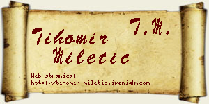 Tihomir Miletić vizit kartica